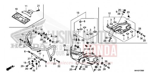 FRONT SIDE PIPE/SKID PLATE CRF1000D2K de 2019